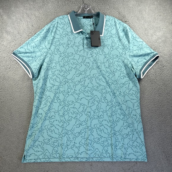 G/Fore Polo Shirt Mens XXL Blue Golf Constellation Stars Golf Performance G4 NEW